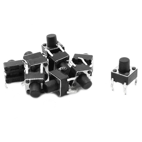 Кнопка тактова, мікрік 100шт, DIP 4 контакта, 6х6х7мм, фото 1