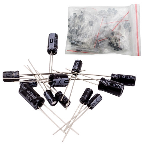 Конденсатори електролітичні 120шт 0.22-470мкФ 10-50В, фото 1