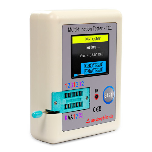 Тестер напівпровідникових елементів транзисторів ESR LCR TC1, фото 1