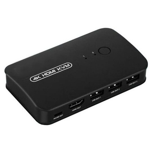 KVM свіч перемикач, 2 порта, HDMI USB, кнопка, фото 1