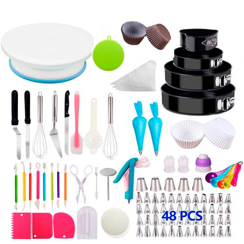 Набір для декору тортів кексів, кондитерські інструменти, 380шт і підставка, фото 1