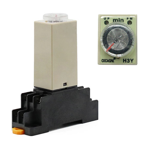 Реле часу, таймер H3Y-2, 0-60хв 24В 5А на DIN-рейку, фото 1