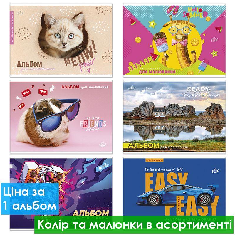 Альбом для малювання АВ-12 обкл. повнокол. картон + ВД-лак 100г/м2 12л. в асорт.