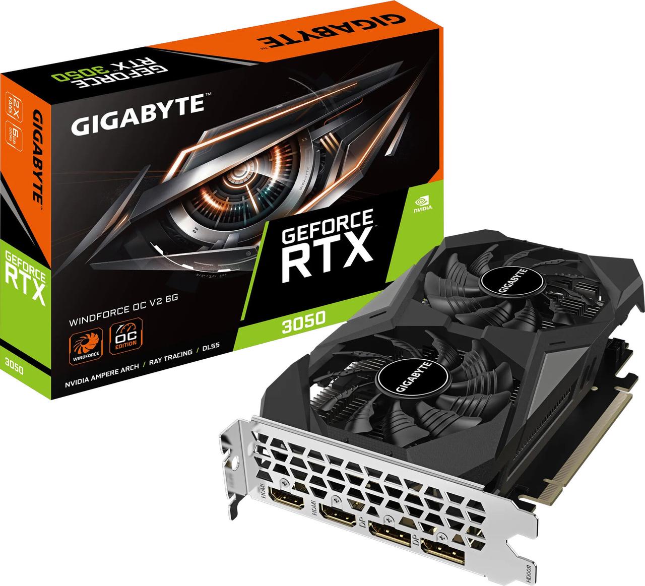 Відеокарта Gigabyte GeForce RTX 3050 Windforce OC V2 6GB , Гарантія, фото 1