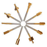 Набір фрез для дерева 10шт, хвостовик 3мм, для гравера, сталь, фото 3