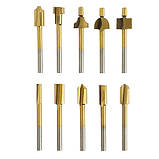 Набір фрез для дерева 10шт, хвостовик 3мм, для гравера, сталь, фото 5