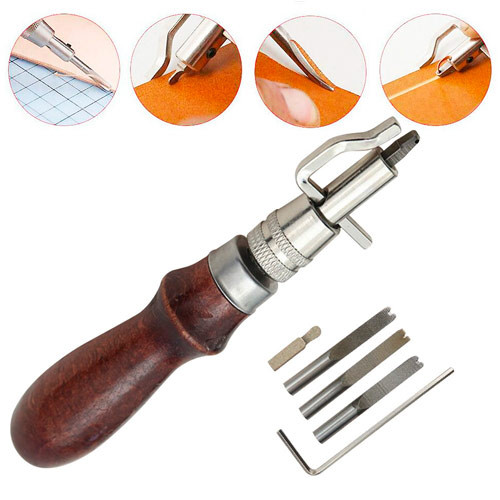 Грувер канавкоріз із торцбілами 5в1, інструмент для роботи зі шкірою, фото 1