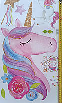 Вінілові наклейки BRUP Єдинороги з веселкою (лист 60 х 90 см) Б202-19, фото 4