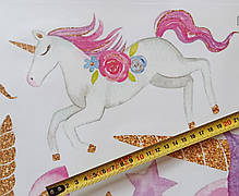 Вінілові наклейки BRUP Єдинороги з веселкою (лист 60 х 90 см) Б202-19, фото 5