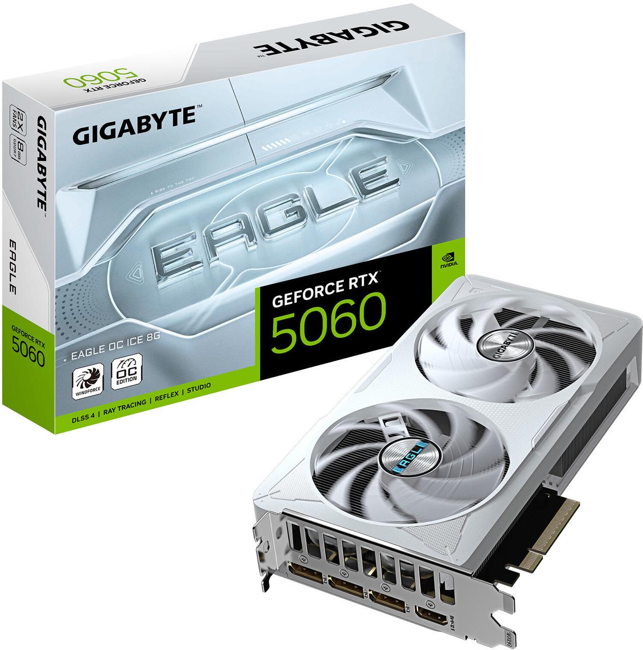 Відеокарта Gigabyte GeForce RTX 5060 Eagle OC ICE 8GB , Гарантія, фото 1