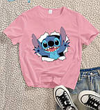 Жіноча повсякденна футболка з принтом Стіч, фото 3