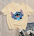 Жіноча повсякденна футболка з принтом Стіч, фото 4