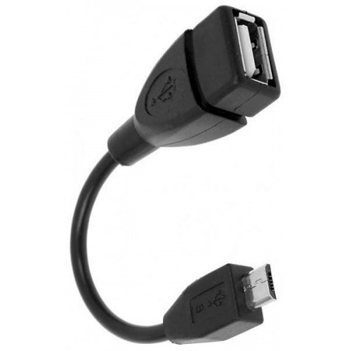 Кабель USB OTG, перехідник з MicroUSB на USB, 14см, фото 1