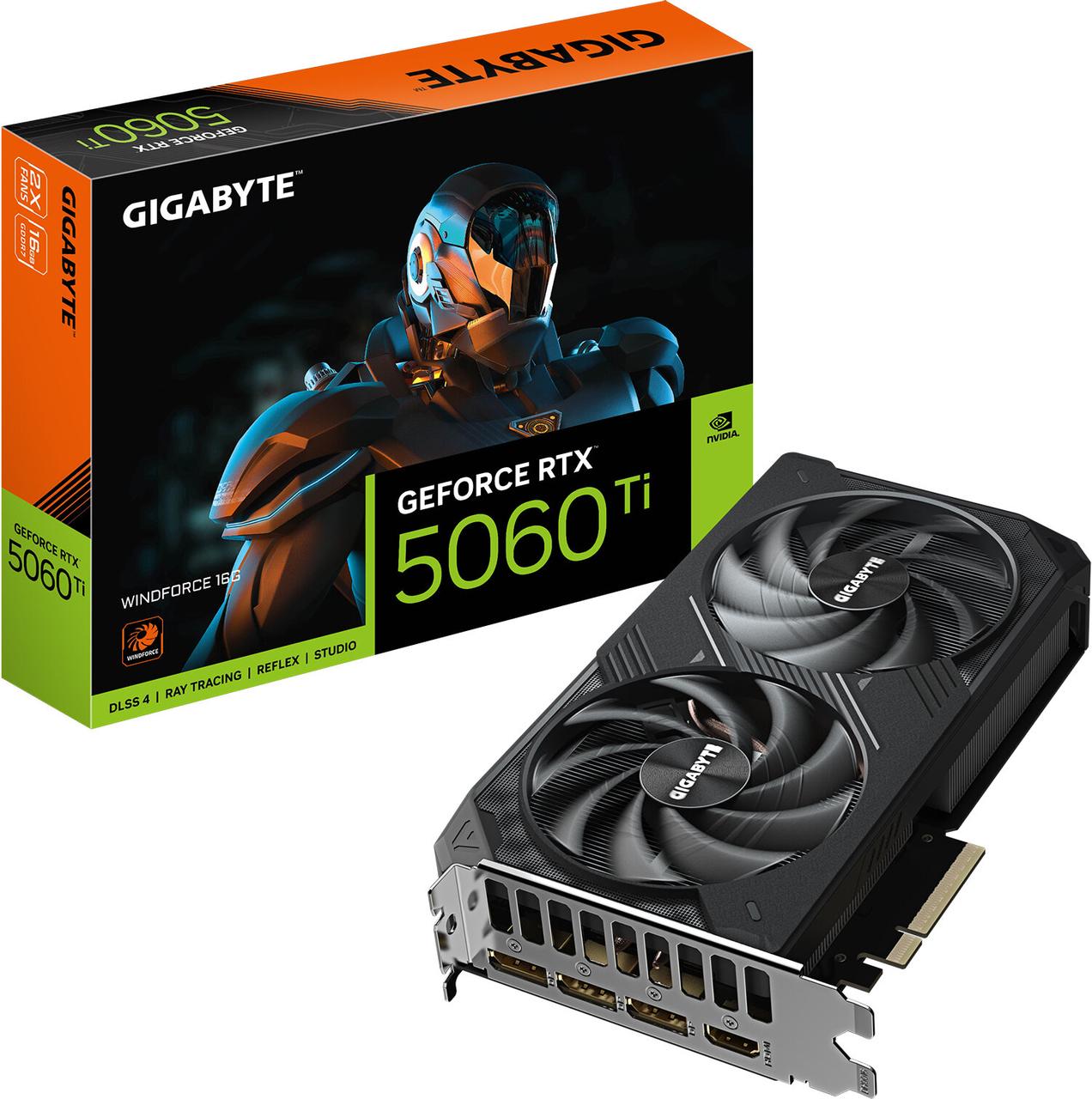 Відеокарта Gigabyte GeForce RTX 5060 Ti Windforce 16GB , Гарантія, фото 1