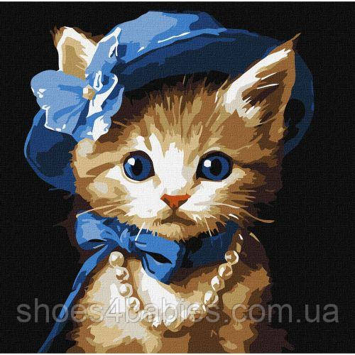 Картина за номерами "Котик у капелюсі" 30х30 см