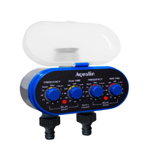 Таймер поливу, подачі води на 2 лінії з кульовими клапанами Aqualin YL21032A, фото 1