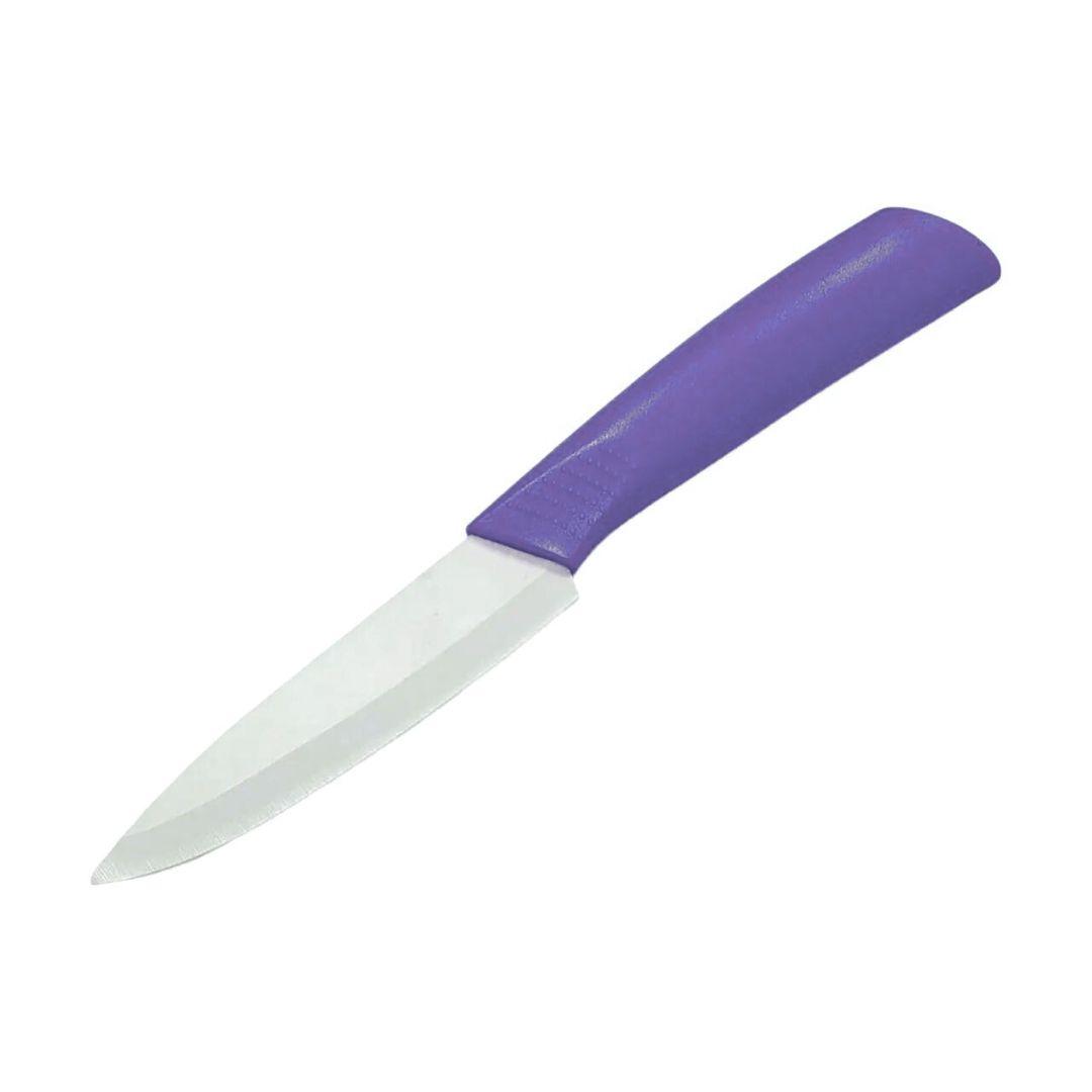 Ніж кухонний керамічний Ceramic Knife 4" в упаковці 20 см фіолетовий