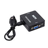Конвертер VGA - HDMI, відео, аудіо, 1080p, чорний, фото 4