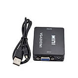 Конвертер VGA - HDMI, відео, аудіо, 1080p, чорний, фото 5