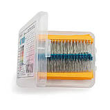 Резистори 1/4Вт 600шт MF 1% 10Ом-1МОм, в кейсі, фото 2