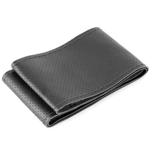 Обплетення чохол на кермо зі шкірозамінника, 37-38см, чорна, фото 1