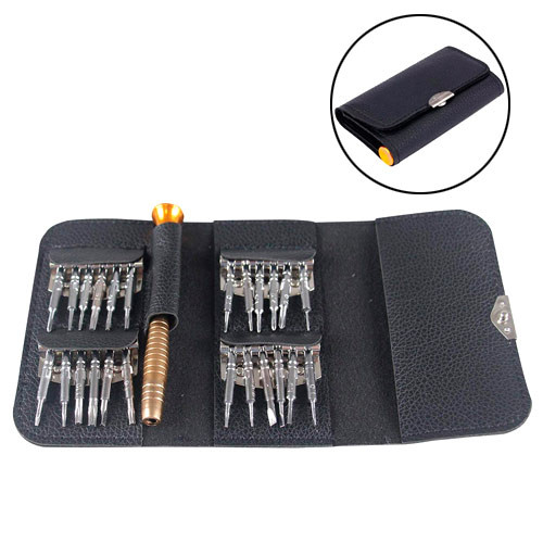 Викрутка з 24 насадками для ремонту телефонів, набір викруток в гаманці, фото 1