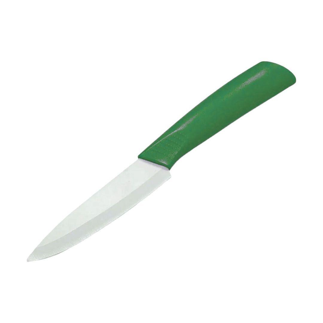 Ніж кухонний керамічний Ceramic Knife 4" в упаковці 20 см зелений темний