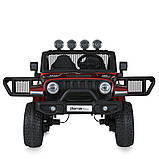 Дитячий електромобіль на акумуляторі двомісний Джип Jeep M 5780 з пультом р/у для дітей 3-8 років Червоний, фото 6