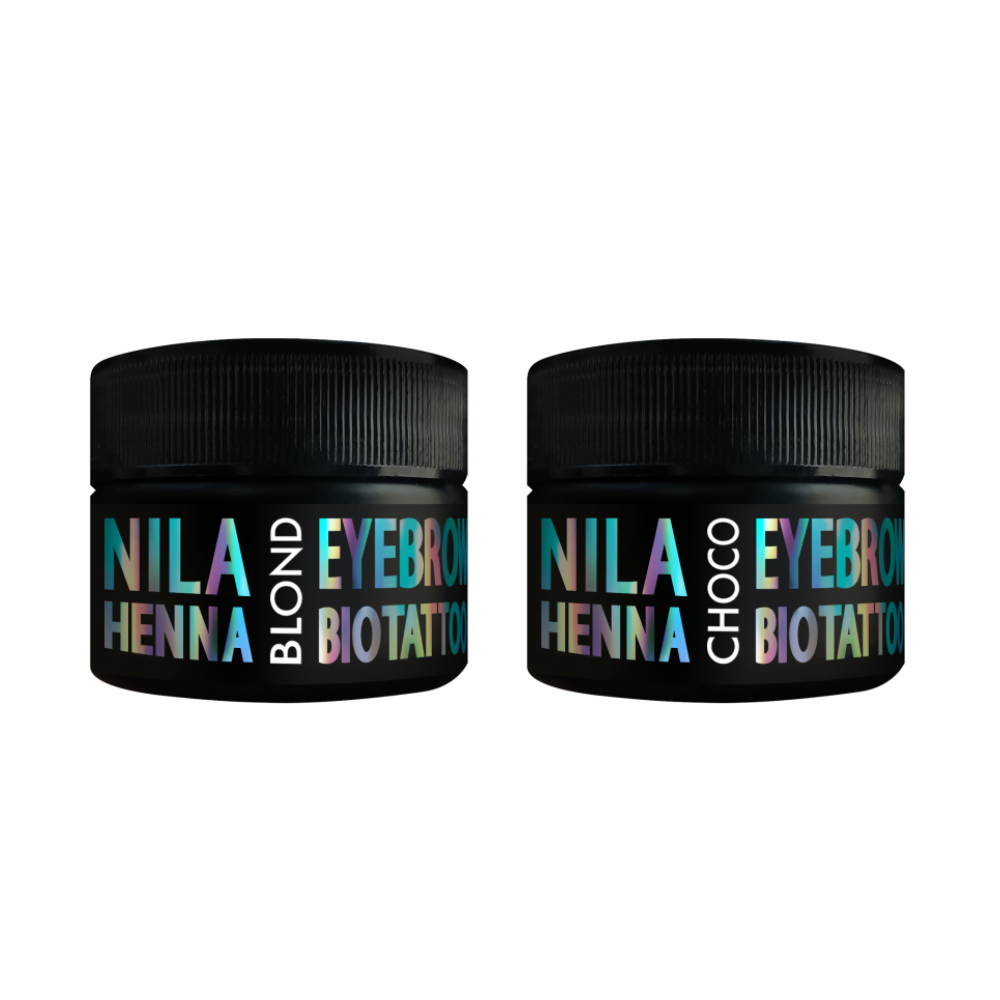 Набір Nila Хна для брів та біотату Шоколад (Choko) 60г + Блонд (Blond) 60г