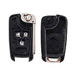 Викидний ключ, корпус під чіп, 3кн, Opel Astra 3, HU100, фото 3