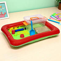 Кінетичний пісок з пісочницею і формочками, 1кг, 44х60см (Живий пісок для ліплення)