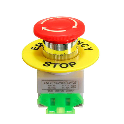 Кнопка аварійного відключення 40мм 660В 10А 1NO+1NC з фіксацією грибок, фото 1