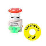 Кнопка аварійного відключення 40мм 660В 10А 1NO+1NC з фіксацією грибок, фото 2