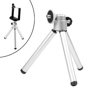 Міні штатив для цифрових камер, спалахів сріблястий
