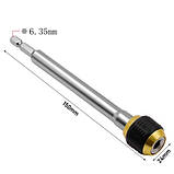 Тримач біт магнітний 1/4" 150мм з фіксатором, CR-V, фото 4