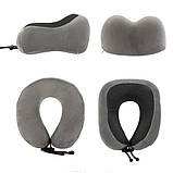 Дорожній набір для сну 3в1, подушка підголовник Memory foam, маска, беруші, фото 3