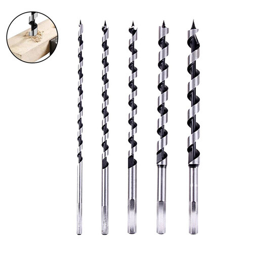 Набір свердл спіральних 5шт 6-14мм, 6-гранні, по дереву, подовжені, сталь, фото 1