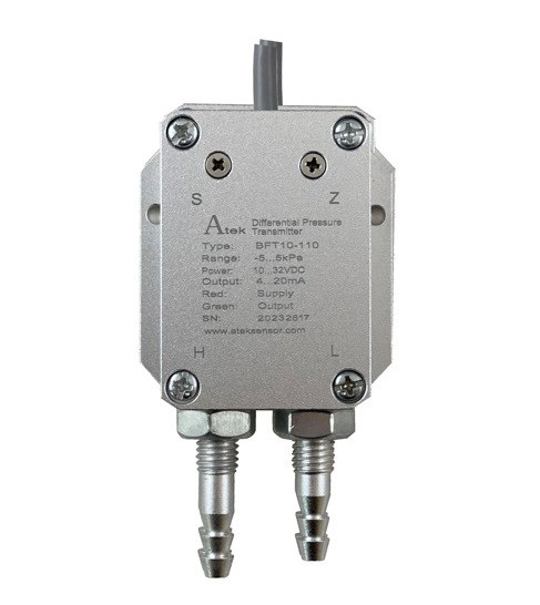Диференційний датчик тиску BFT10-110,  низький тиск -1...0Bar, 4-20mA (2-wire), промисловий сенсор, фото 1