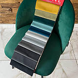 М'який стілець MAGRA зі спинкою зі смарагдового велюру люкс на металевому каркасі, фото 7