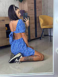 Жіноча коротка сукня з відкритою спиною короткими рукавами та розкльошеною спідницею (р. 42-46) 18036017, фото 6