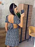 Жіноча коротка сукня з відкритою спиною короткими рукавами та розкльошеною спідницею (р. 42-46) 18036017, фото 5