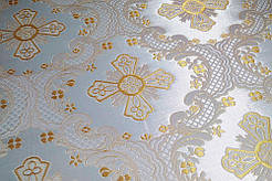 Церковна тканина,парча Елеон білий з золотом