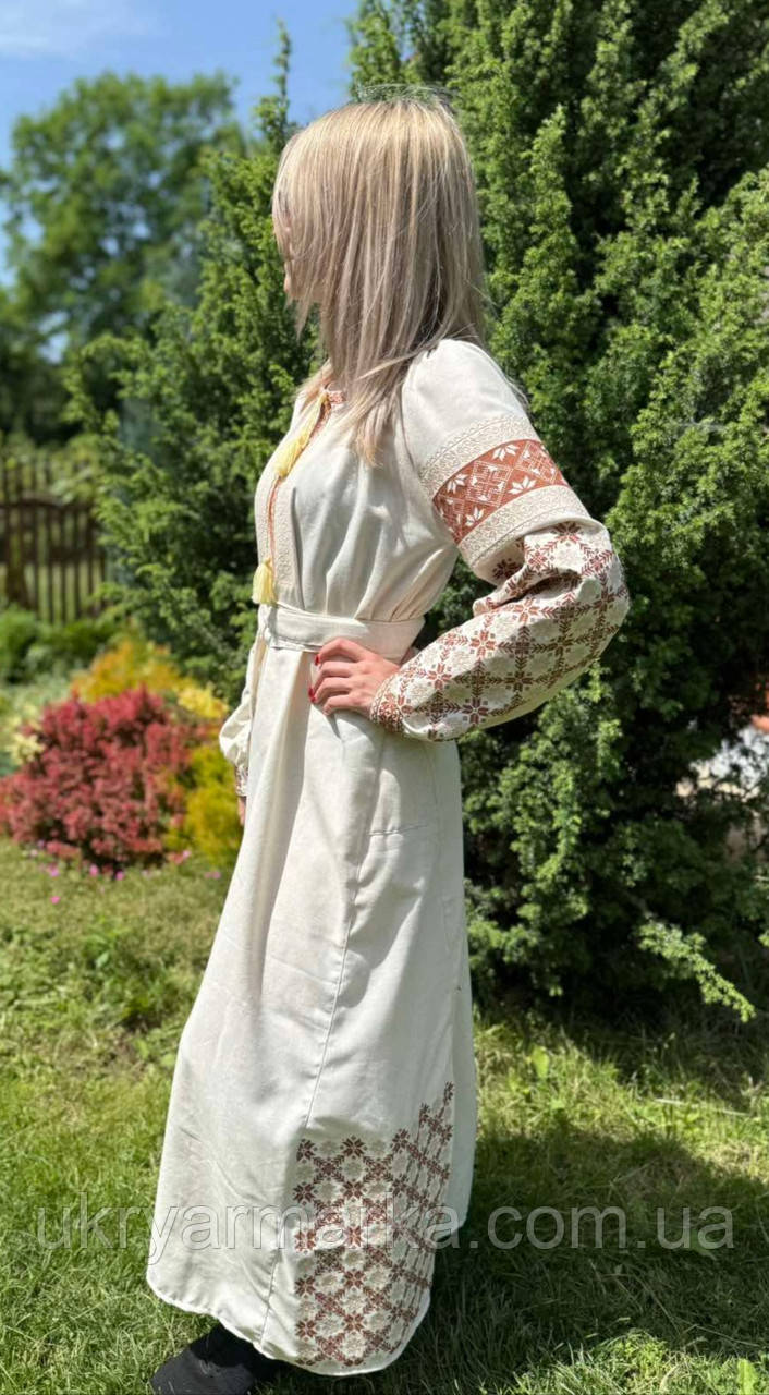 Лляна вишита сукня "Кохання в унісон"