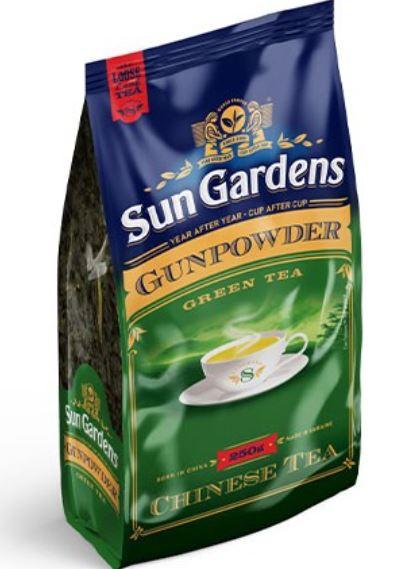 Чай зелений китайський Sun Gardens Gunpowder 250 г з ложкою, м’яка упаковка, фото 1
