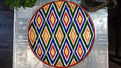 Велика керамічна тарілка Ріштан, ручний розпис, діаметр 37 см, з візерунком атлас