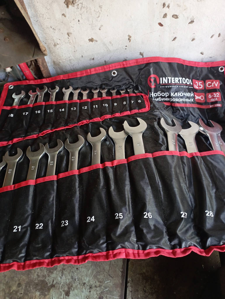 Набір ключів комбінованих 25 од. в чохлі, 6-32 мм Cr-V INTERTOOL HT-1200 - фото покупців 1