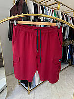 Трикотажні шорти-карго Annex 7012 (батал) 2-6XL бордо 4XL