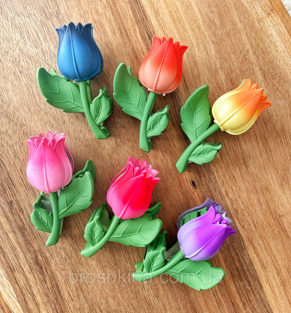 Краби для волосся пластикові оптом 8*4 см 12 шт/уп КВІТКА МАТОВА, фото 1