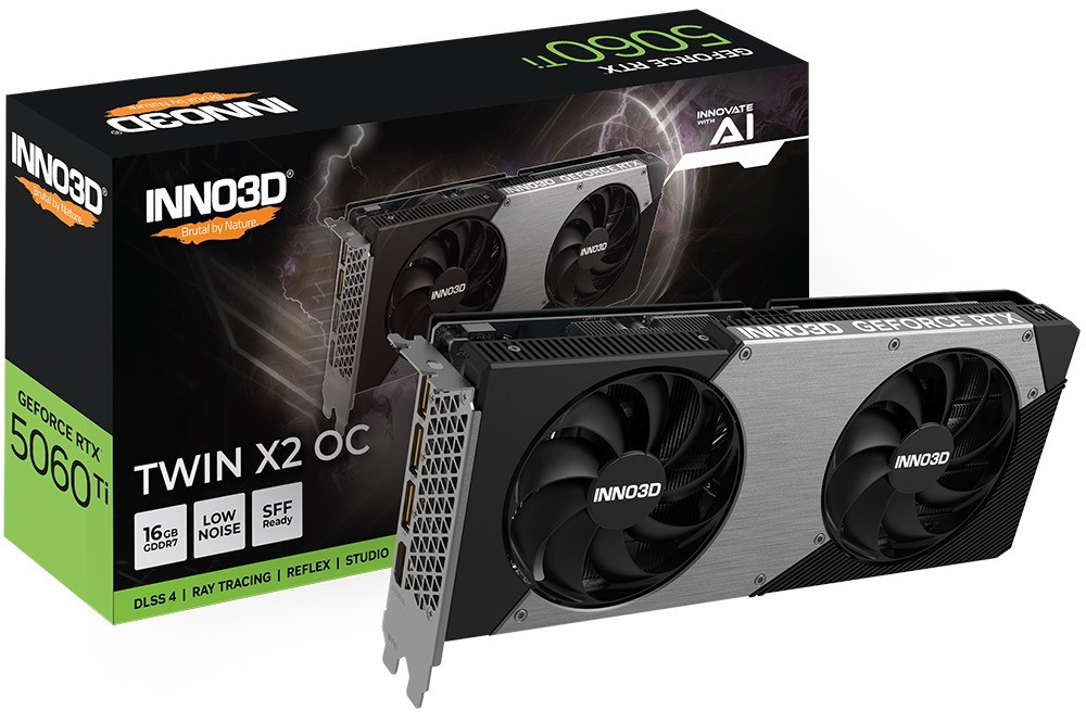 Відеокарта Inno3D GeForce RTX 5060 Ti Twin X2 OC 16GB , Гарантія, фото 1
