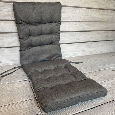 Подушка для стільців (40x120х4 см) подвійна Decorator Мальмо колір темно-сірий 84-158